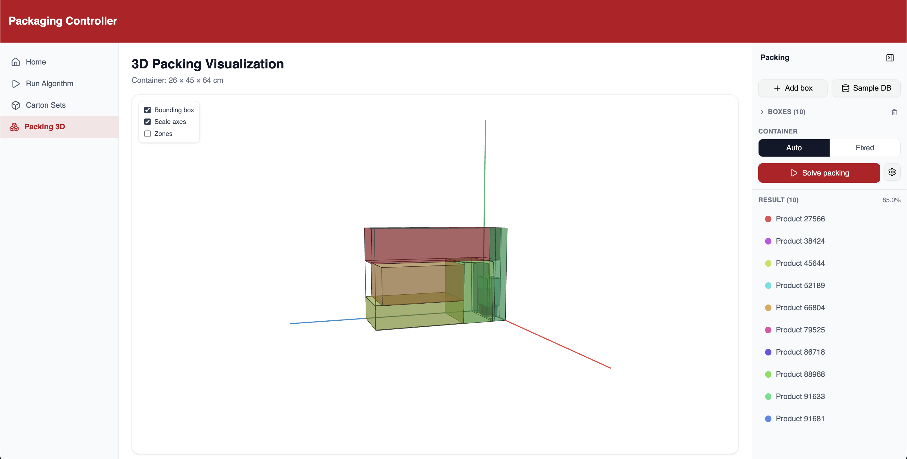 3D Packing Visualization